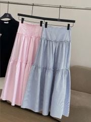 VGU9882 CHÂN VÁY TẦNG SỌC HỒNG (lẻ)
