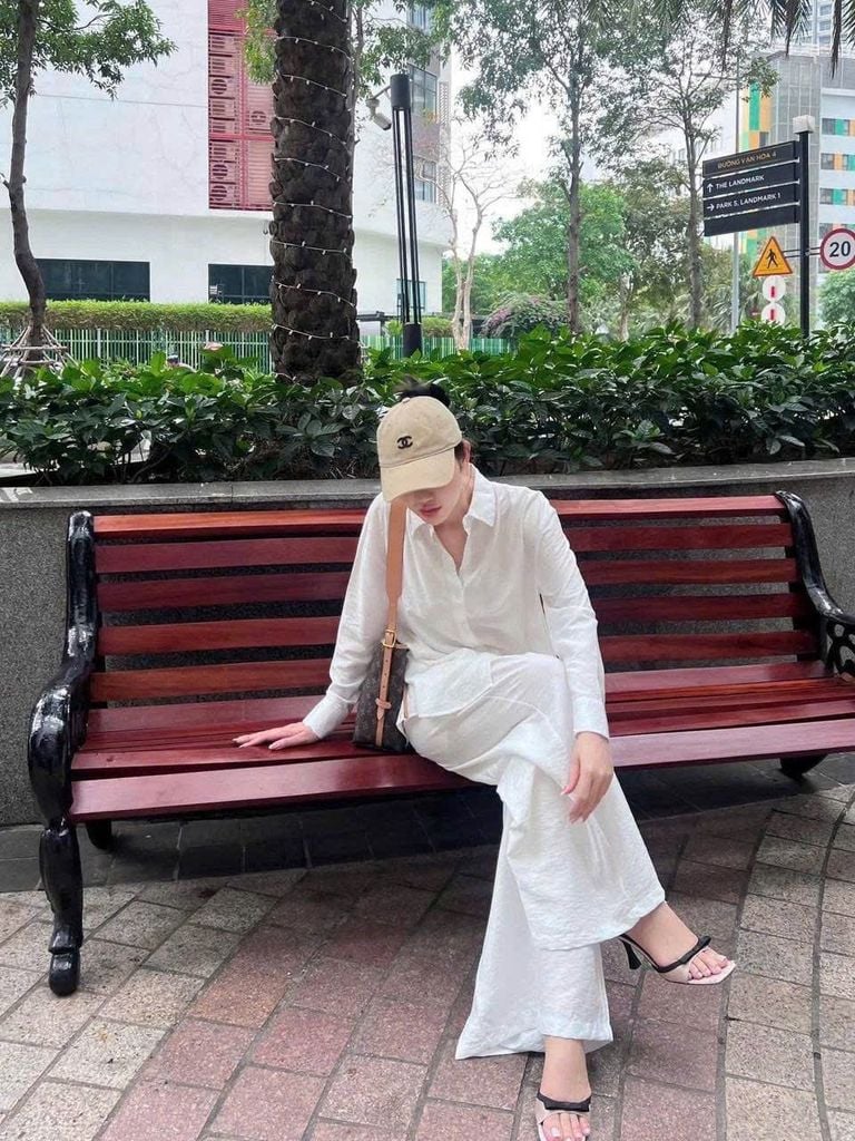 TB7971-Set áo sơ mi , quần dài Trắng