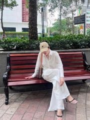 TB7971-Set áo sơ mi , quần dài Trắng