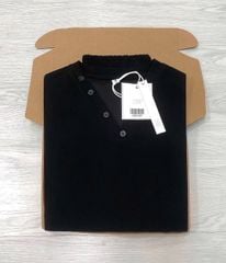 TQ1764-Set thun áo cổ V phối nút, quần suông Đen