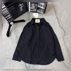VGU9944-Áo sơ mi jean phối túi Đen (áo lẻ)