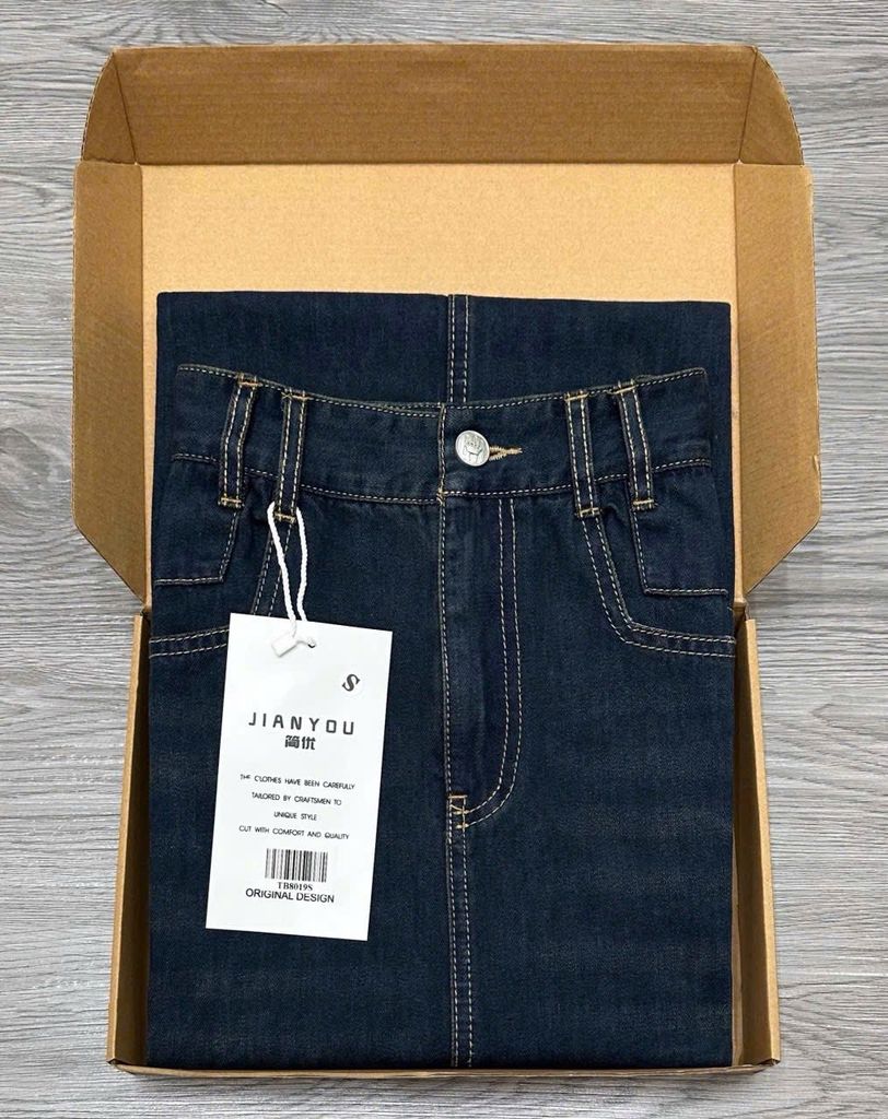 TB8019-Chân váy Jean dài Xanh Đậm (ko kèm nịt)