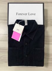 VGU9944-Áo sơ mi jean phối túi Đen (áo lẻ)