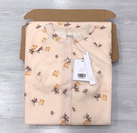 TQ1760-Đầm hoa maxi cổ yếm