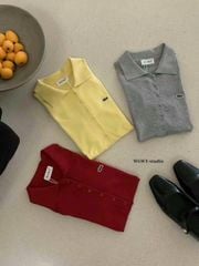 LEN2243-Áo len cổ polo thêu cá sấu Xanh Đen (áo lẻ)