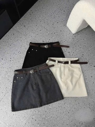 TB7953-Chân váy ngắn + nịt Đen
