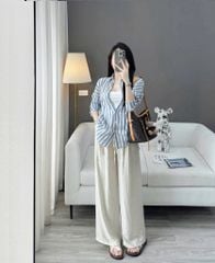 TQ1769-Set 3 món CC (áo sơ mi sọc xanh, áo 2dây, quần suông)