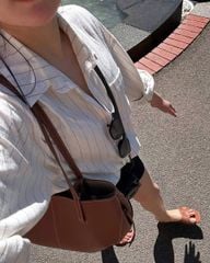 KS5087-Set áo sơ mi sọc, quần short Đen