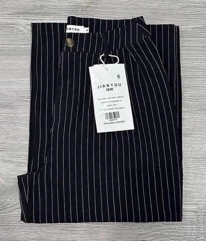 TB8073-Quần tây sọc Đen (quần lẻ)