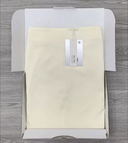 KS0581-Chân váy Lụa màu Kem (CV lẻ)