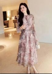 VGU0050-Đầm dài nhúng eo CC