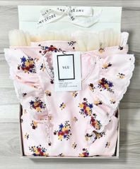 VGU0045-Đầm hoa tay cánh tiên phối ren