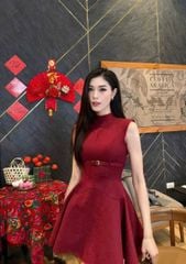 TB8045 ĐẦM ĐỎ KÈM NỊT