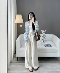 TQ1769-Set 3 món CC (áo sơ mi sọc xanh, áo 2dây, quần suông)