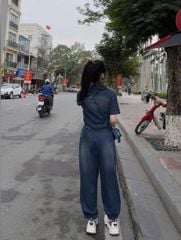 VGU0101-Set jean CC áo phối nắp túi+quần dài thêu logo