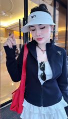 VRA0577-Áo khoác thun thêu Alo Xanh Đen (áo lẻ)