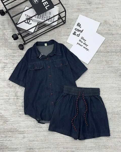 TB8051 - Set Short Jean Xanh Đậm