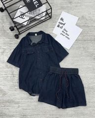 TB8051 - Set Short Jean Xanh Đậm