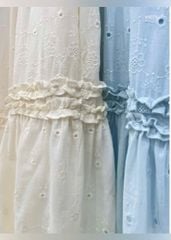 VGU0117-Đầm suông hoa thêu nhúng bèo CC Xanh