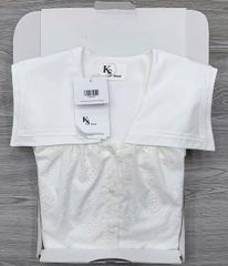 KS0640-Đầm suông xô thêu CC cổ thủy thủ Trắng