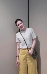 KS5099-Set basic áo thun trắng, quần kaki Vàng
