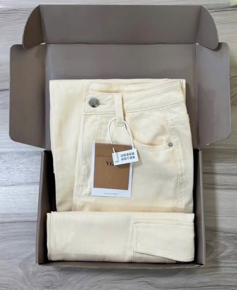 VGU0154-Quần jean túi hộp Kem (quần lẻ)