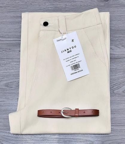 TB8160-Quần kaki jaen Kem+ Nịt