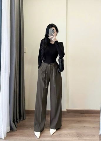 TB7712-Quần tây lưng thun Nâu (quần lẻ)