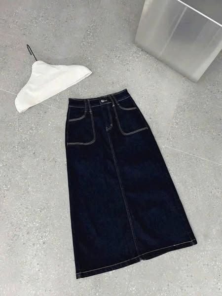 TB8112-Chân váy jean Xanh