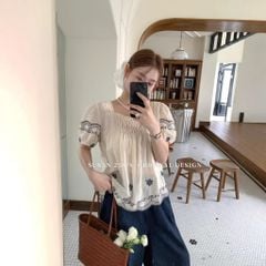 LEN3238 Babydoll thêu chân sóng 18154