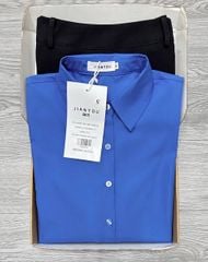 TB8216-Set công sở, áo sơ mi xanh+CV bút chì Đen
