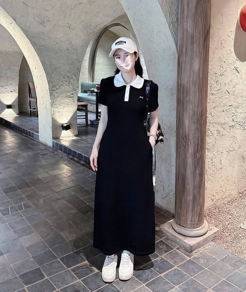 TQ1789 - Đầm Form Dài Có Cổ