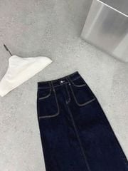 TB8112-Chân váy jean Xanh