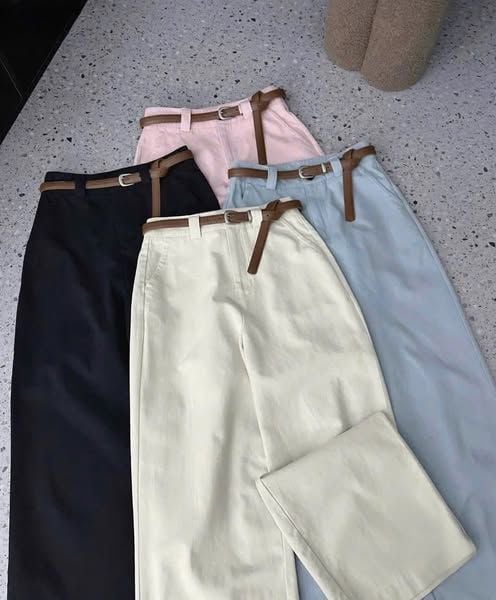 TB8160-Quần kaki jaen Kem+ Nịt