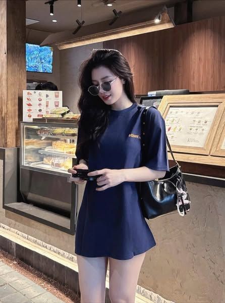 TQ4227-Áo thun in chữ 2 mặt Xanh Đen (áo lẻ)