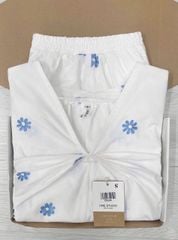TQ4235-Set áo kiểu tay lỡ, quần short thêu hoa Trắng
