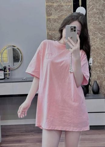 TQ4231-Áo thun đính logo Hồng Cam (áo lẻ)