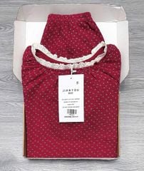 TB8202-Set hoa nhí áo+quần short phối viền ren Đỏ