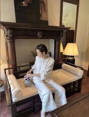 VGU0197-Set áo+quần phối ren CC