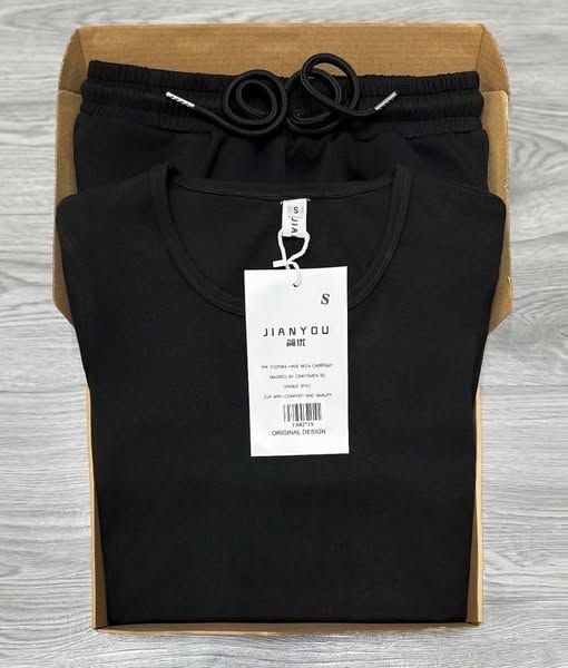 TB8271-Set áo thun body, CV dài Đen (full đen)