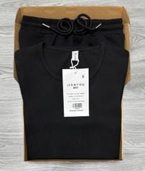 TB8271-Set áo thun body, CV dài Đen (full đen)