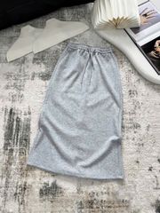 TB8269-Set áo thun body, CV dài Xám (áo đen)