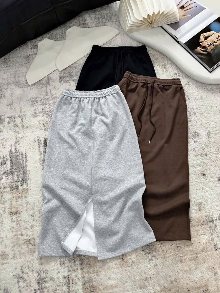 TB8270-Set áo thun body, CV dài Nâu (áo kem)