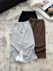 TB8269-Set áo thun body, CV dài Xám (áo đen)