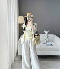 KS0718-Set 3 món CC (áo sơ mi, áo thun 2dây, quần dài)