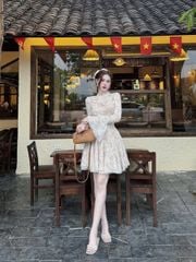 VGU9801 ĐẦM REN NGẮN TK TAY LOE