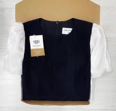 TQ4255-Đầm xòe phối tay Đen