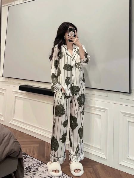TB8238-Set Pijama họa tiết quần dài