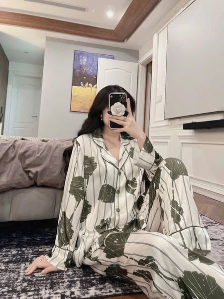 TB8238-Set Pijama họa tiết quần dài