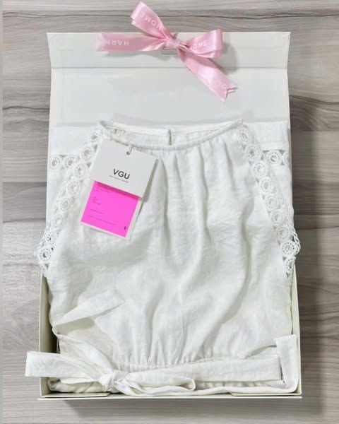 VGU9969 - Đầm Kiểu Form Dài Trắng